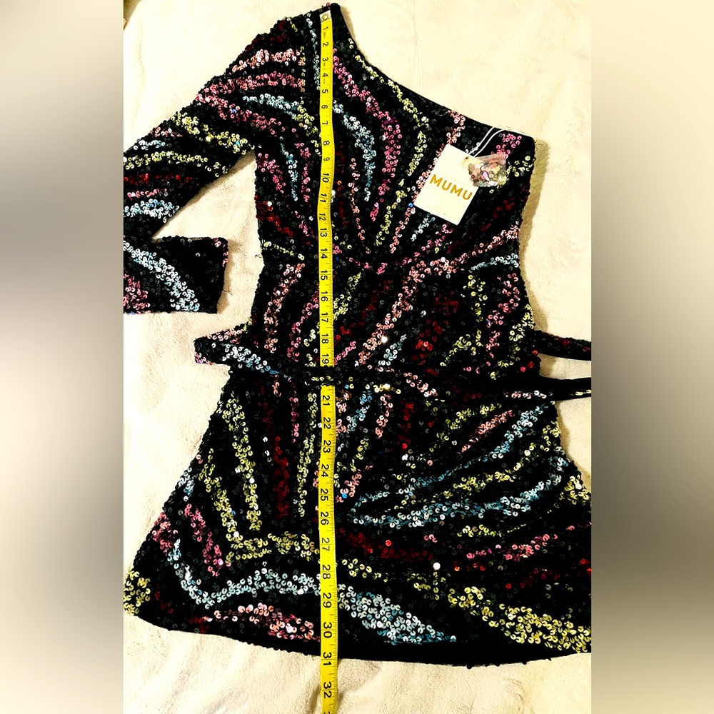 MUMU Sequined One Sleeve Dress NEW!! - Picture 11 of 12